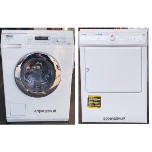 Voordeelset MIX&MATCH Wasmachine MIELE 7kg + Luchtdroger ZANUSSI 7kg  €429,-