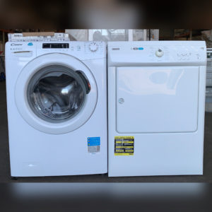 Voordeelset Wasmachine CANDY 8kg + Condensdroger ZANUSSI 7kg €398,-