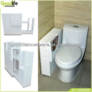 With two compartments in white wooden products Toilet storage cabinet