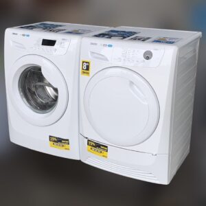 Voordeelset A+ ZANUSSI Wasmachine 9kg  +  Warmtepompdroger A+ 8kg €548,-