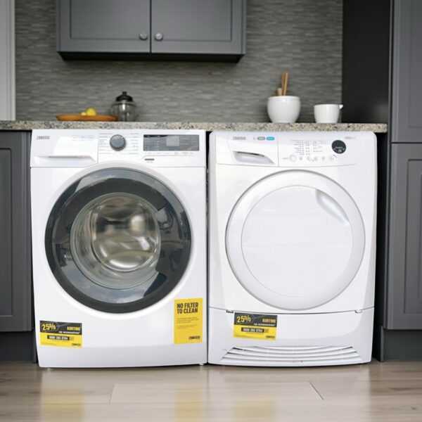 Voordeelset ZANUSSI Wasmachine 9kg + Condensdroger 8kg €528,- - Image 2