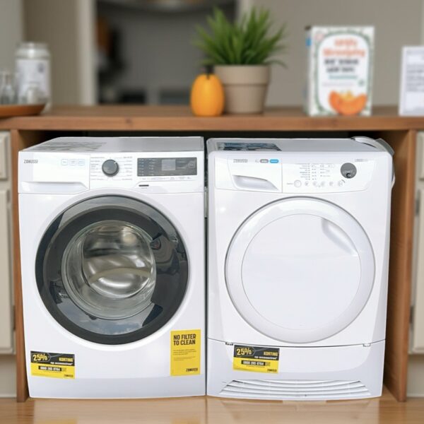 Voordeelset ZANUSSI Wasmachine 9kg + Condensdroger 8kg €528,- - Image 4