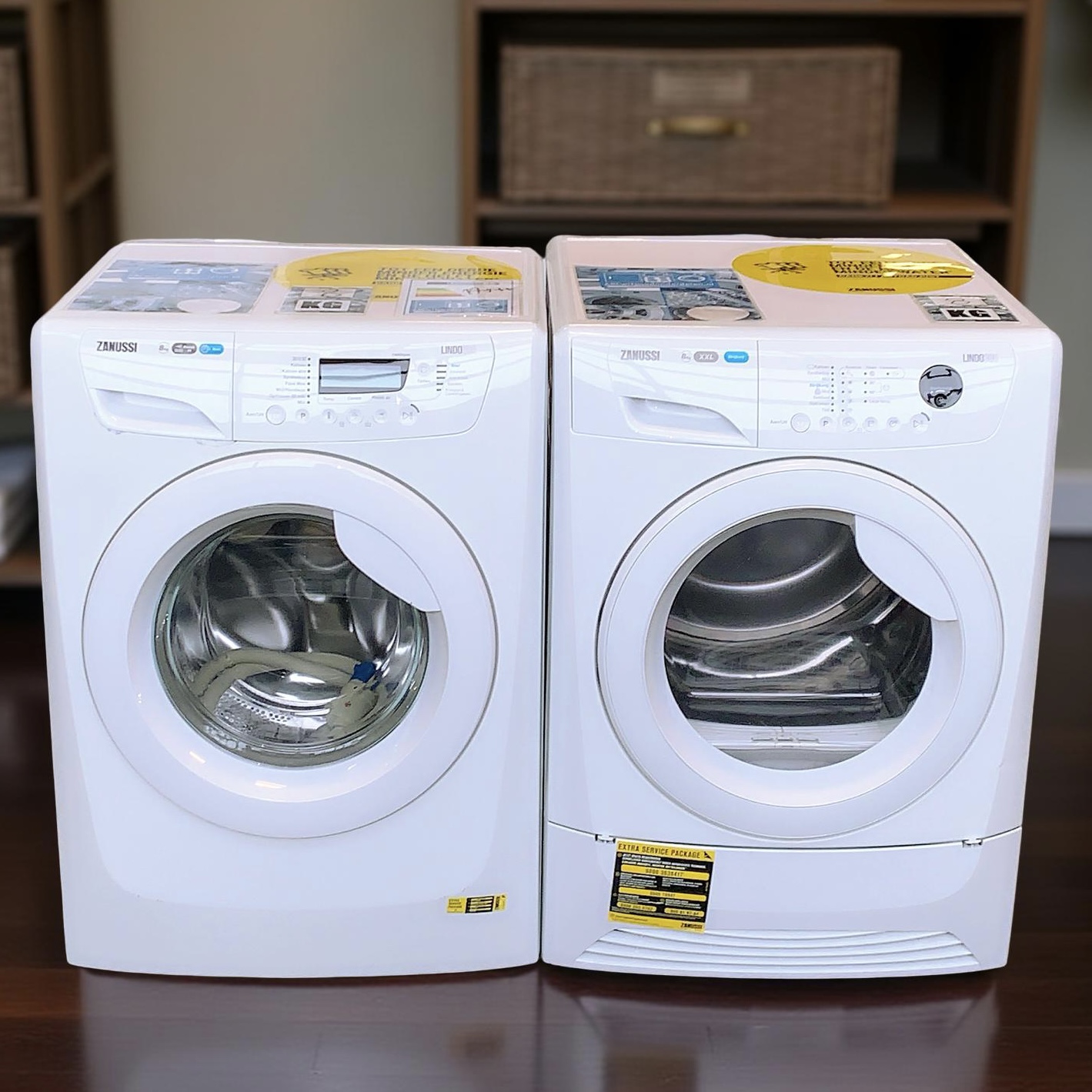 Voordeelset A+++ ZANUSSI LINDO500 Wasmachine 9kg + Warmtepompdroger 8kg €548,-