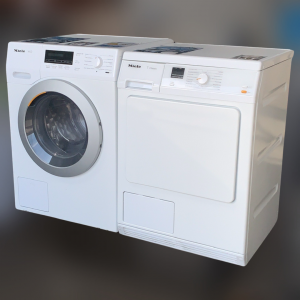 Voordeelset MIELE Wasmachine A+++ 8kg 1600toeren + Condensdroger 7kg T150C €758,-