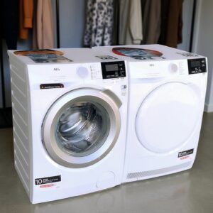 Voordeelset AEG Wasmachine 8kg + Condensdroger 8kg  €548,-