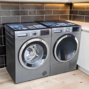 Voordeelset Outlet BEKO MANHATTAN GREY Wasmachine 8kg + Warmtepompdroger 8kg €468,-