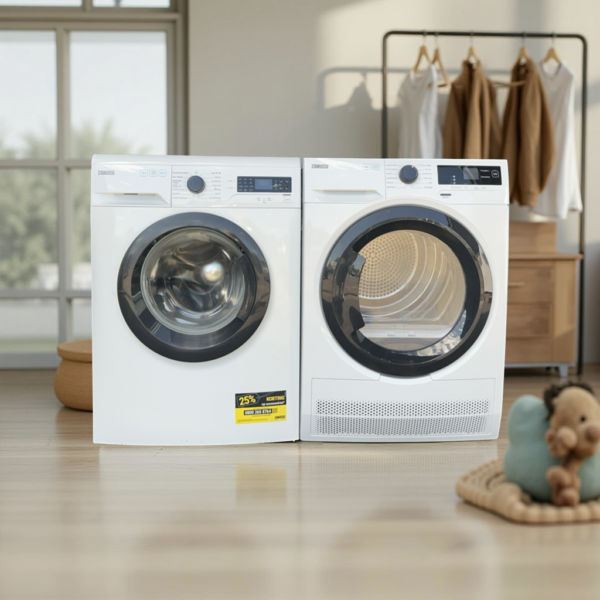 Voordeelset 8kg ZANUSSI Wasmachine ZWFPISA + Warmtepompdroger A++ ZDHBARI €548,- - Image 2