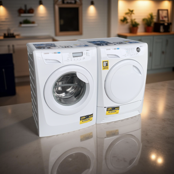Voordeelset Outlet ZANUSSI Wasmachine 9kg + Condensdroger 8kg €348,-