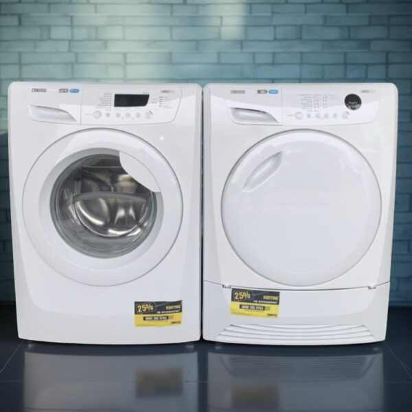 Voordeelset ZANUSSI Wasmachine 7kg + Condensdroger 7kg €378,-