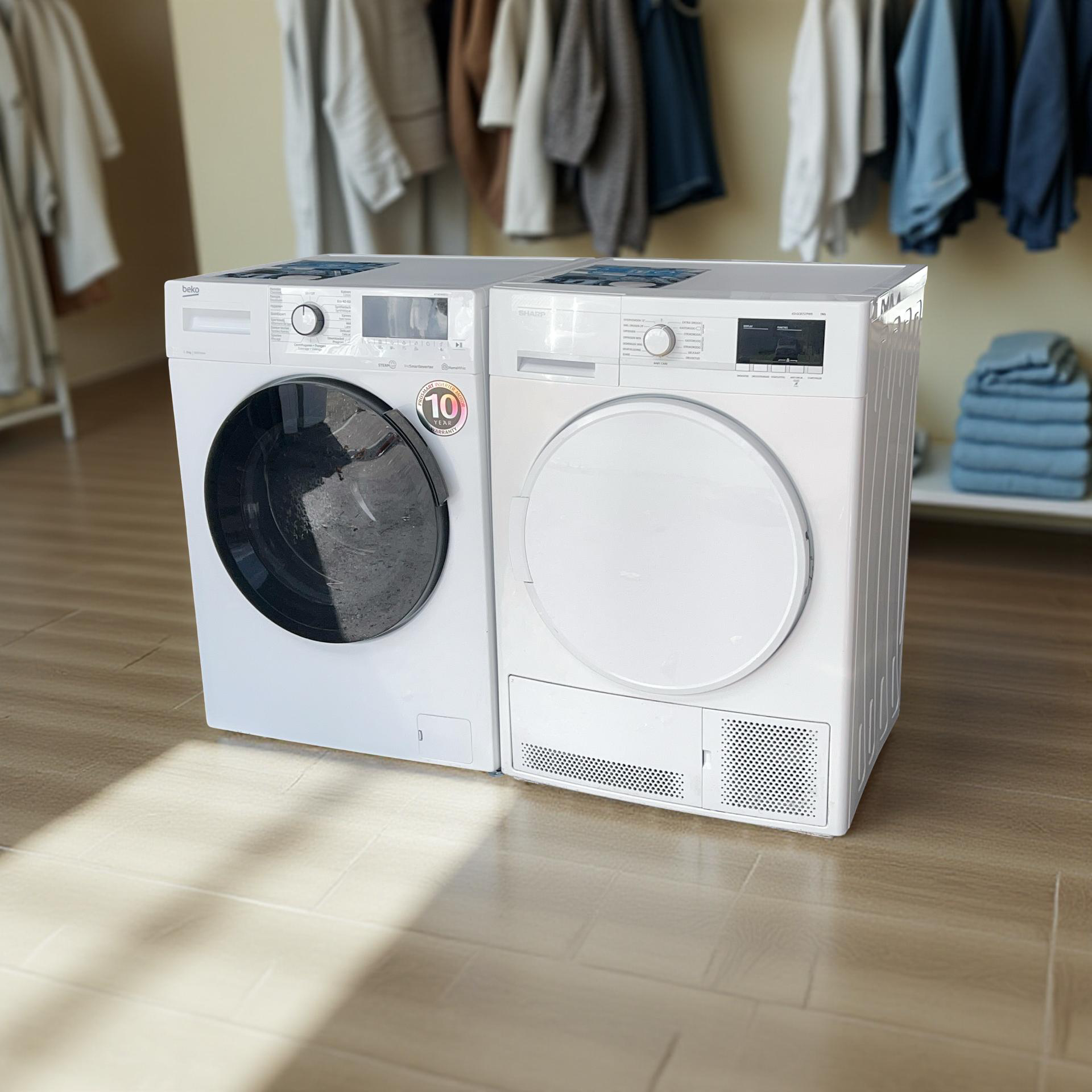 Voordeelset BEKO Wasmachine 8kg + SHARP Condensdroger 7kg €468,- - Image 3
