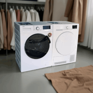 Voordeelset BEKO Wasmachine 8kg + SHARP Condensdroger 7kg €468,-