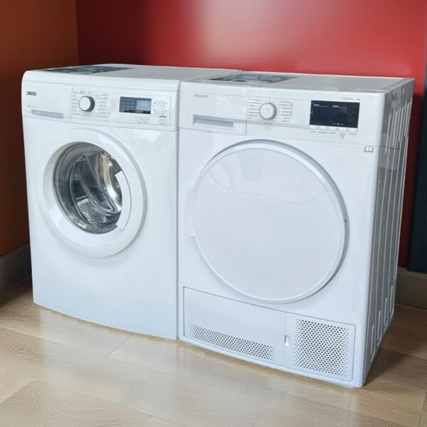 Voordeelset ZANUSSI Wasmachine 7kg + SHARP Condensdroger 7kg €378,-