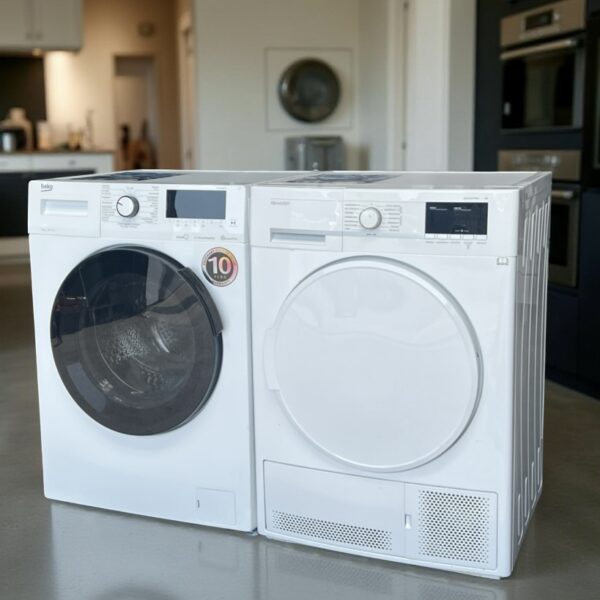 Voordeelset BEKO Wasmachine 8kg + SHARP Condensdroger 7kg €468,-
